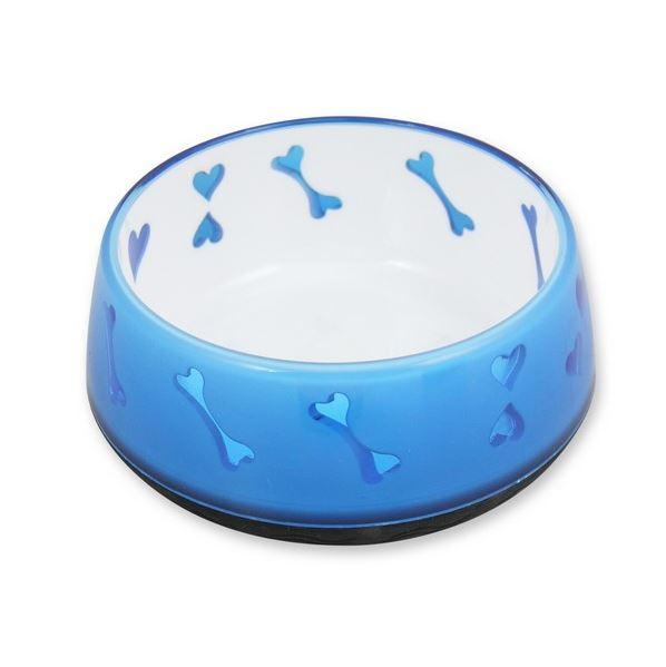 All For Paws Anti Slip Dog Bowl Blue Hearts 3 Sizes