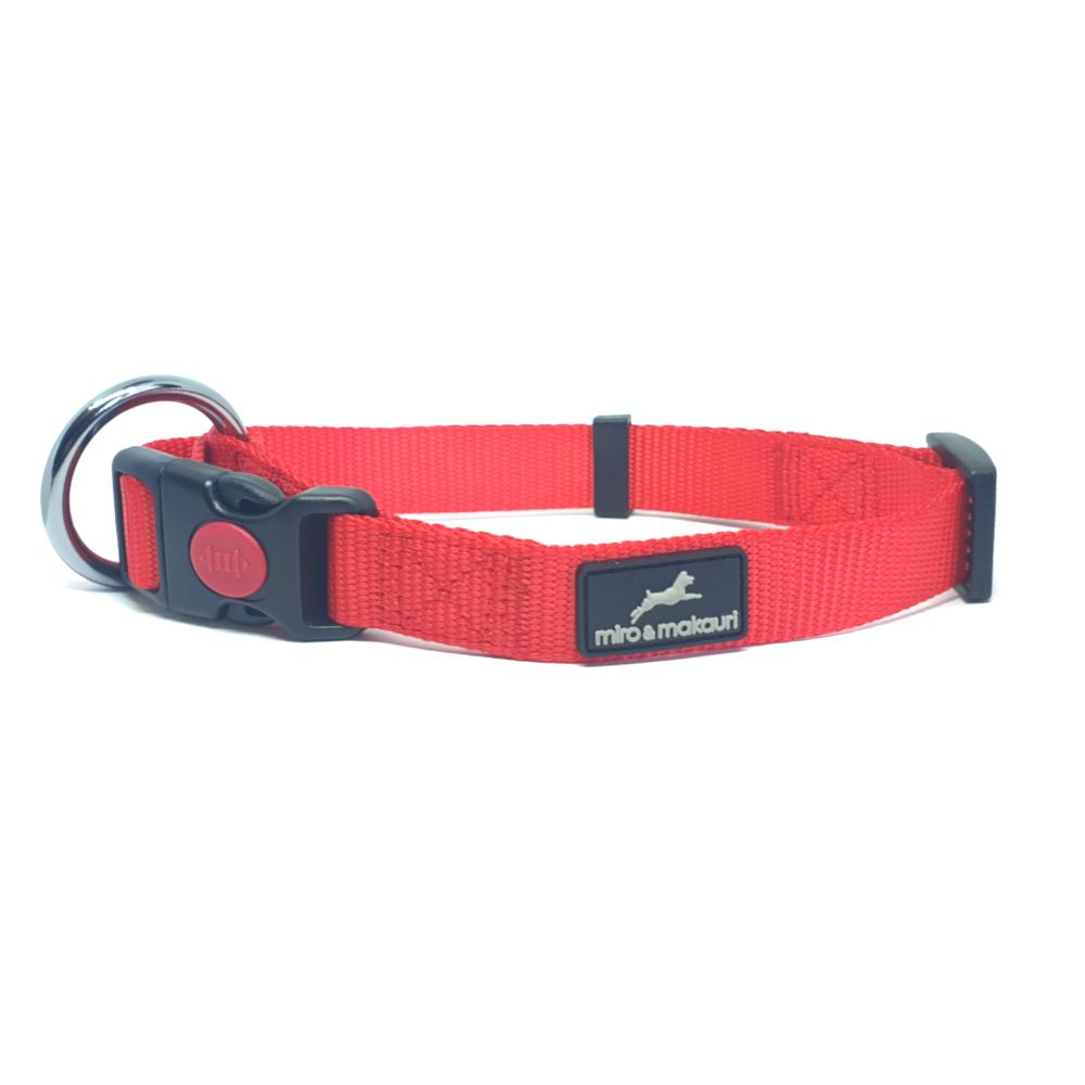 Miro & Makauri Belay Nylon Safety Dog Collars Red 4 Sizes