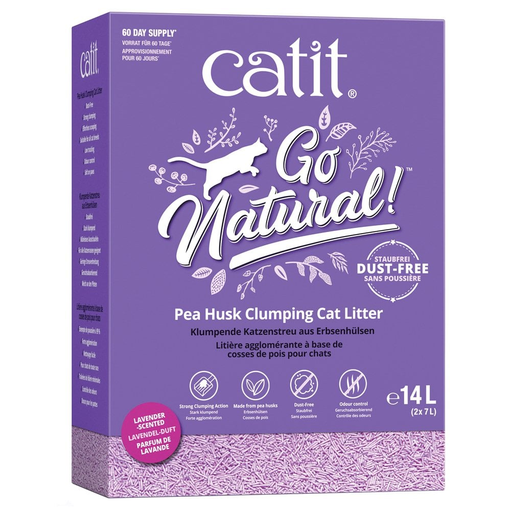 Catit Go Natural Pea Husk Litter 14L Lavender