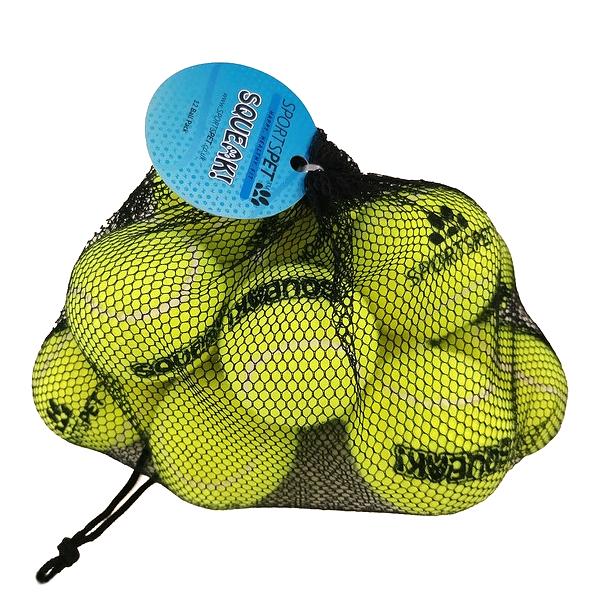 SPORTSPET Tennis Balls with Squeaker Packs of 3 or 12