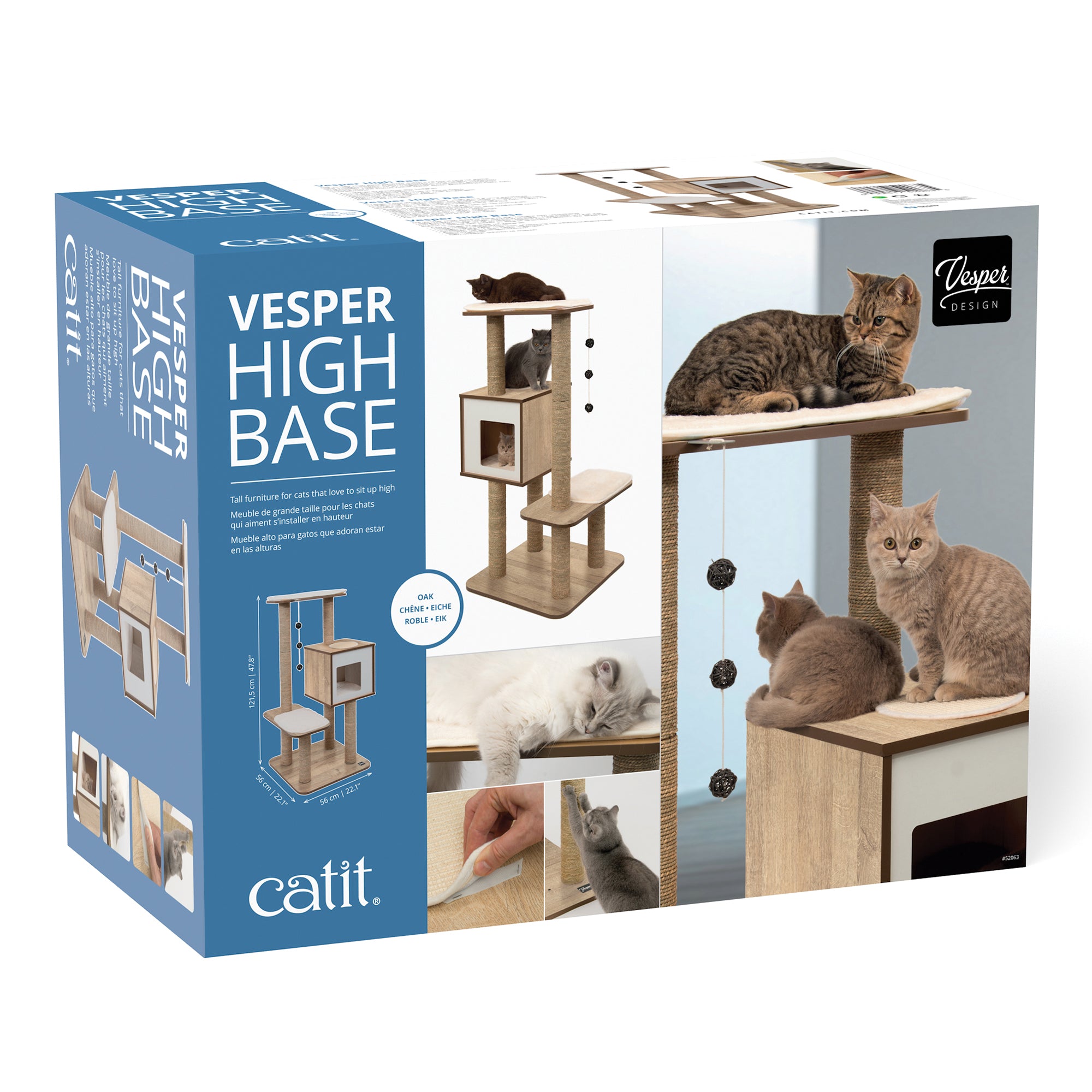 Catit Cat Furniture Vesper High Base Oak