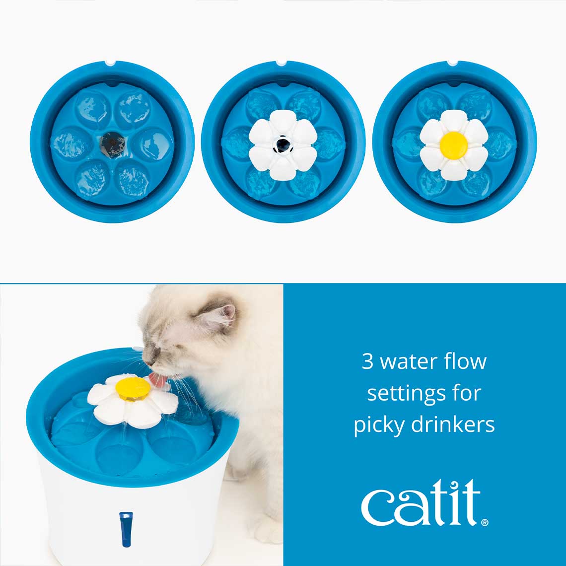 Catit Cat Drinking Water LED Flower Fountain 3L