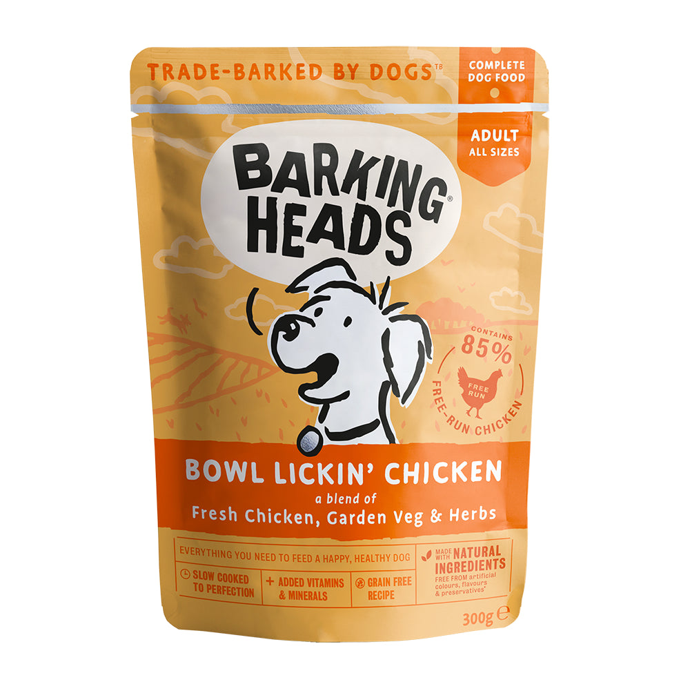 Barking Heads Dog Food Wet Pouches Bowl Lickin Chicken 300g