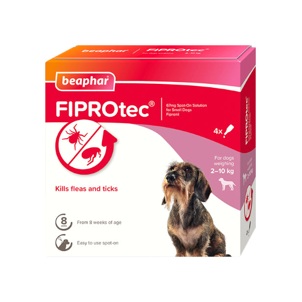 Beaphar Fiprotec Spot On Flea / Tick Treatment Solution for Small Dogs Packs 1/4/6
