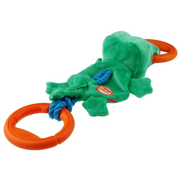GiGwi Iron Grip Crocodile Plush Tug Toy with TPR Handle
