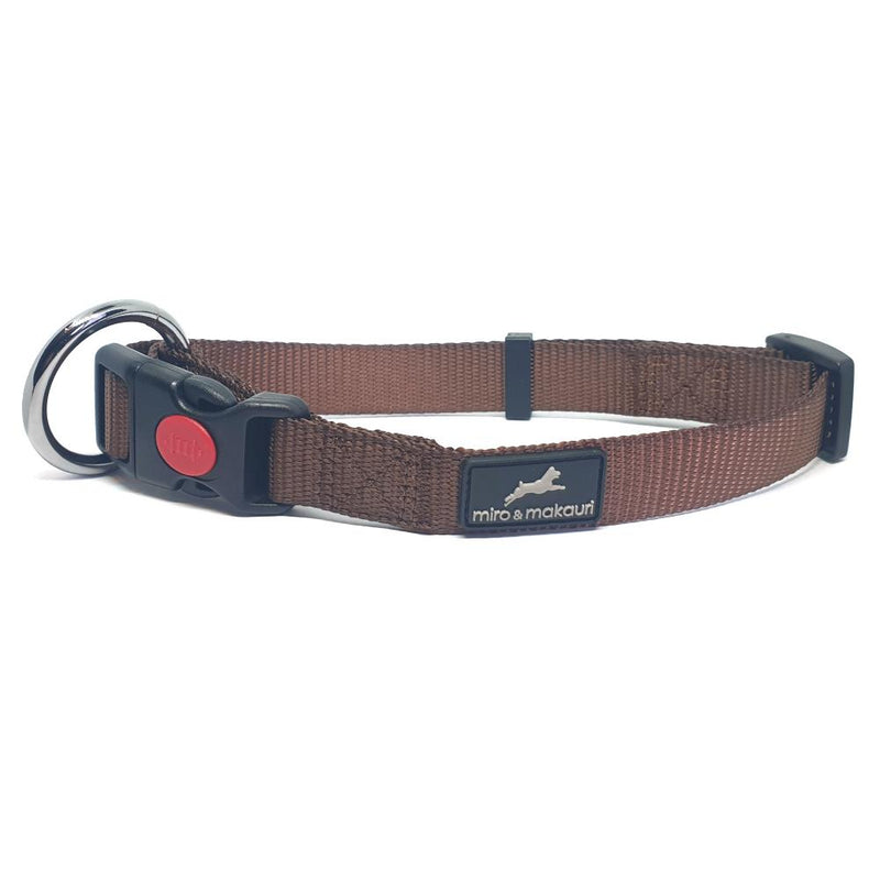 Miro & Makauri Belay Nylon Safety Dog Collars Brown 4 Sizes
