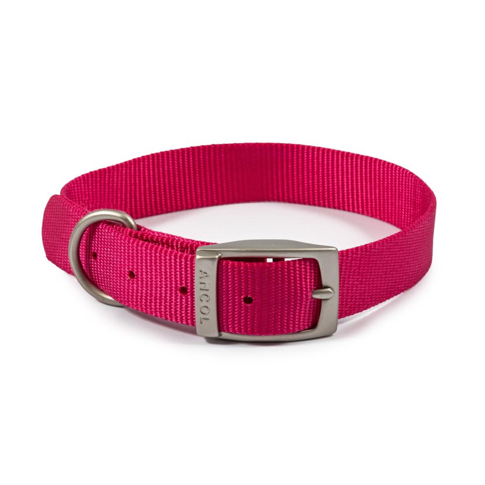 Ancol Viva Dog & Puppy Buckle Collars Nylon Pink 5 Sizes