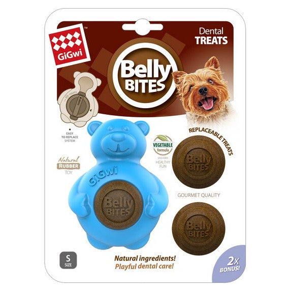 Gigwi Belly Bites Bear Toy Small with Stuffable Treats