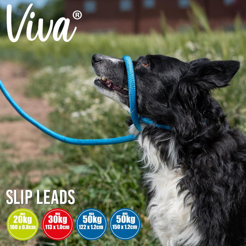 Ancol Viva Dog Rope Slip Lead Reflective Weave Black 4 Sizes