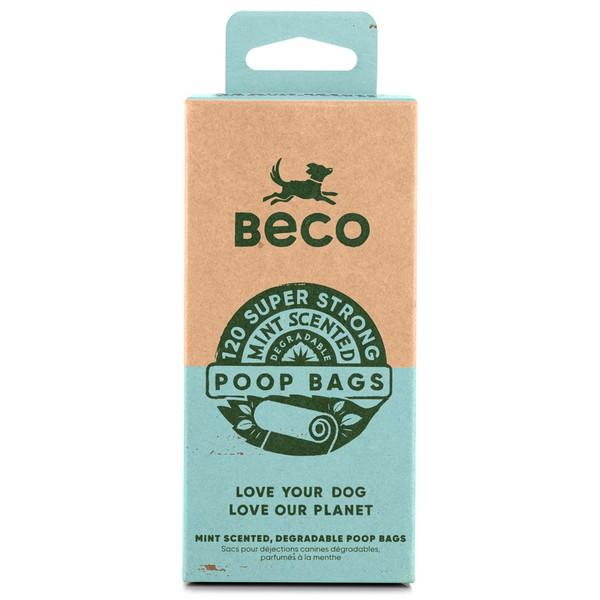 Beco Mint Scented Degradable 120 Poop Bags on 8 Refill Rolls