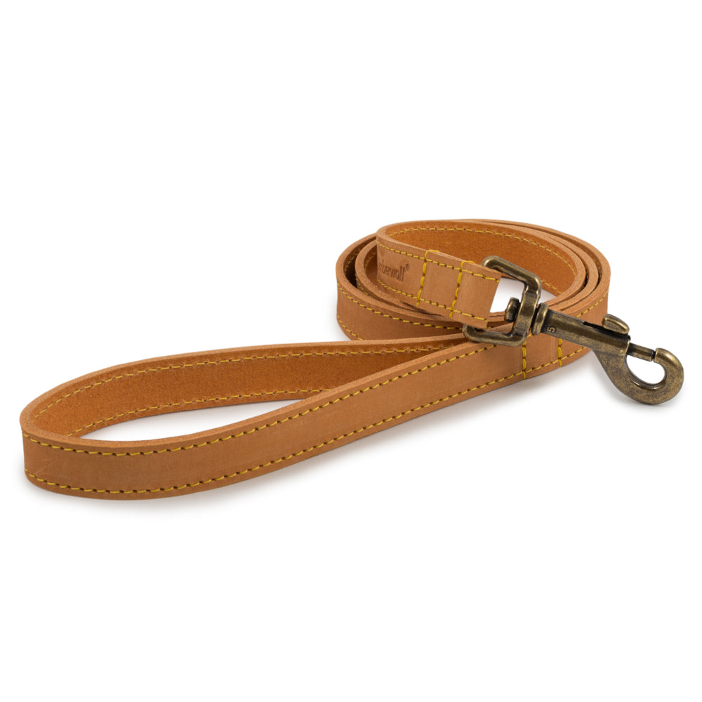 Ancol Timberwolf Leather Leads Mustard 2 Sizes
