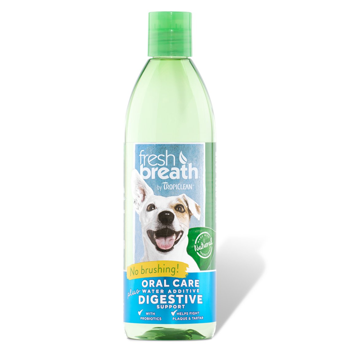 Tropiclean Fresh Breath Oral Dental Care Water Additive for Dogs PLUS Digestive 473ml
